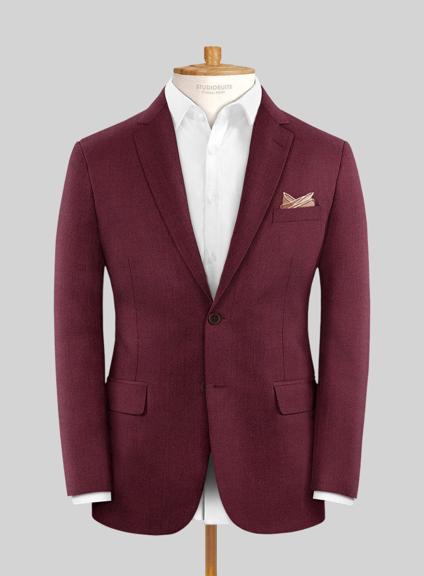 Italian Turna Wine Flannel Jacket - StudioSuits