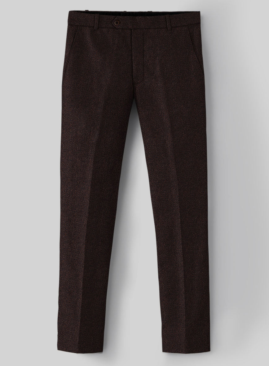 Italian Tweed Herringbone Urbano Pants - StudioSuits