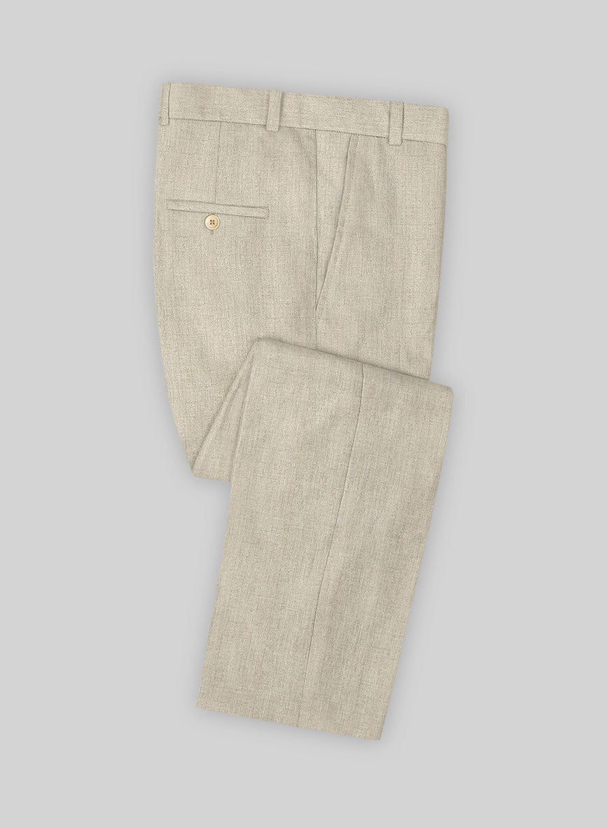Italian Vintage Beige Linen Pants - StudioSuits