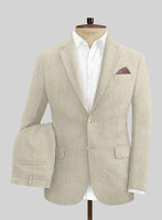 Italian Vintage Beige Linen Suit - StudioSuits