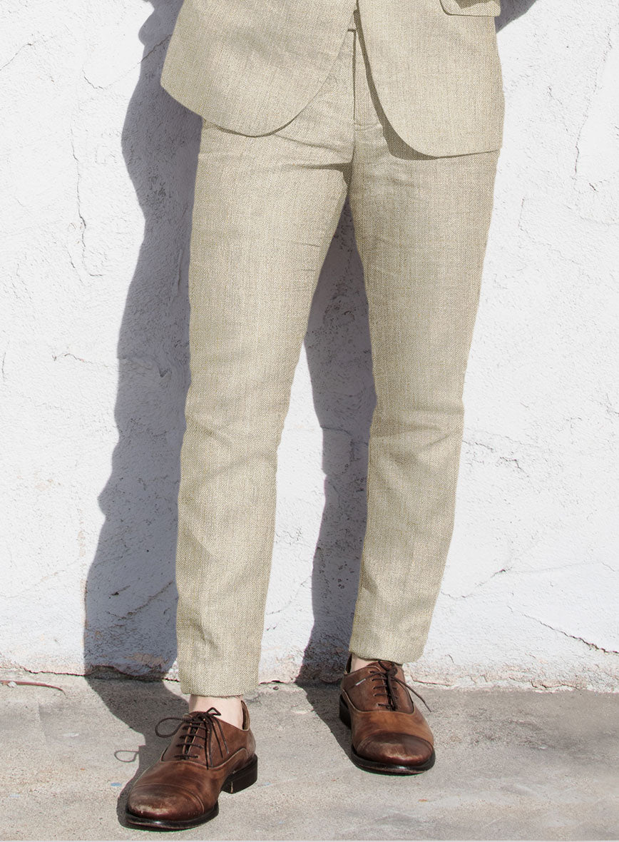 Italian Vintage Beige Linen Suit - StudioSuits
