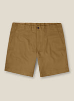 Italian Walnut Brown Cotton Stretch Shorts - StudioSuits