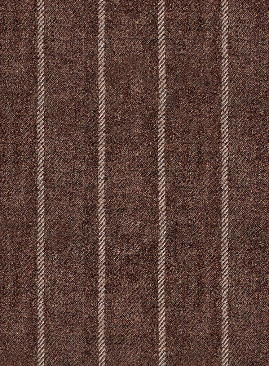 Italian Walnut Rope Stripe Tweed Suit - StudioSuits