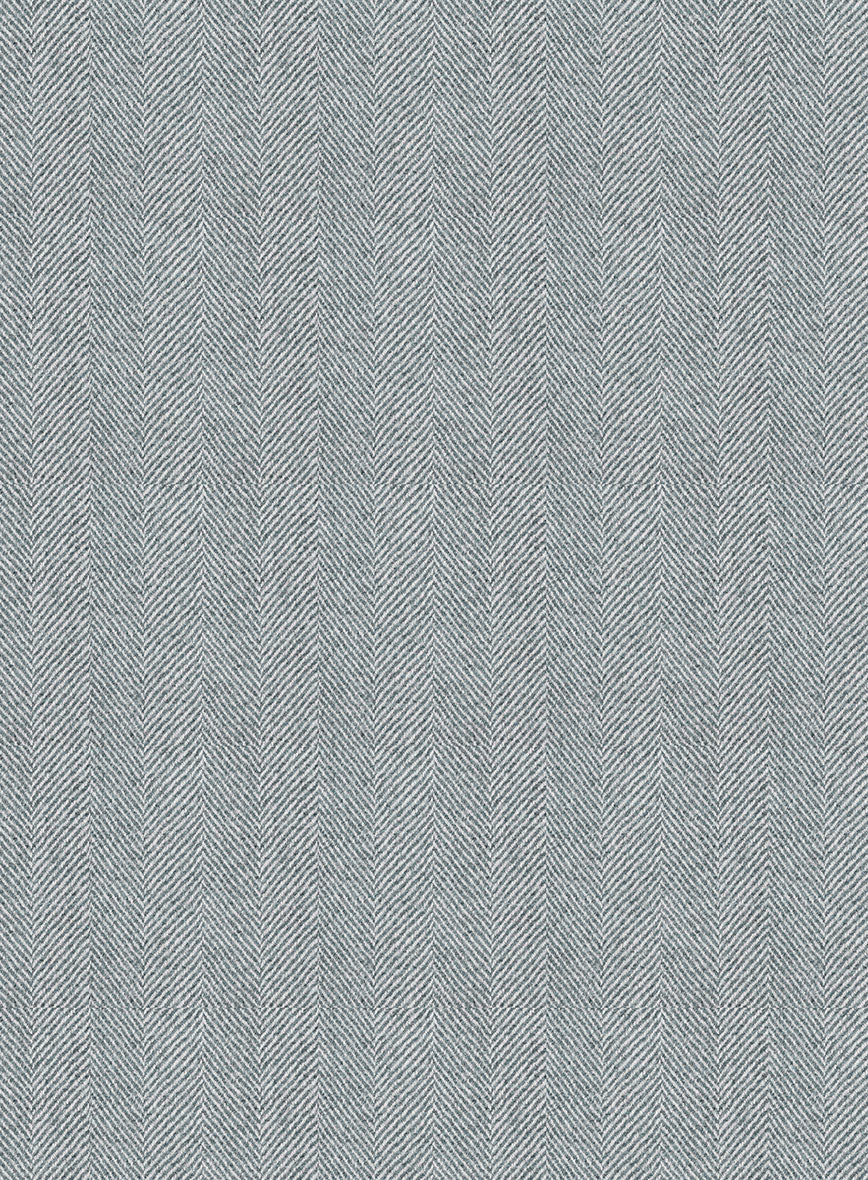 Italian Wide Herringbone Light Blue Tweed Suit - StudioSuits