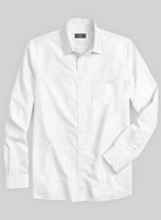 Italian White Stretch Cotton Shirt - StudioSuits