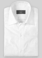 Italian White Stretch Cotton Shirt - StudioSuits