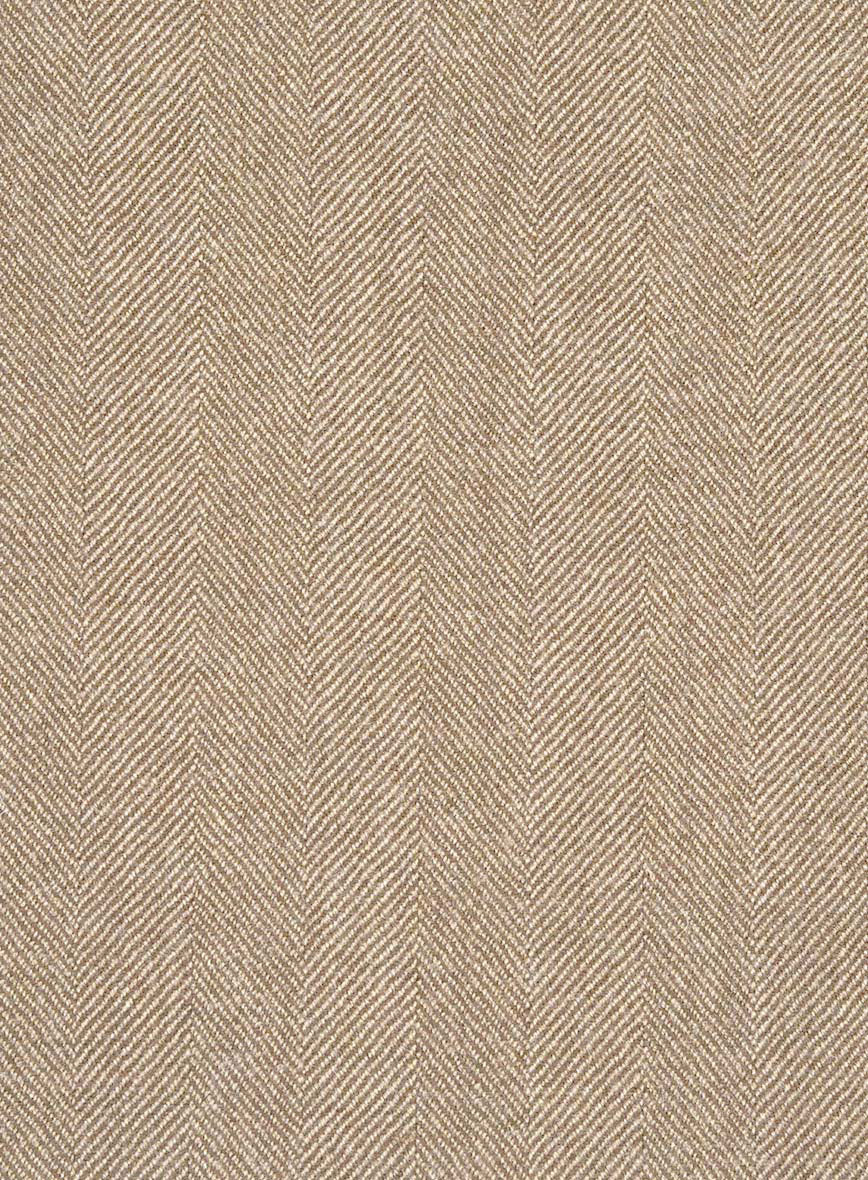 Italian Wide Herringbone Beige Tweed Jacket - StudioSuits