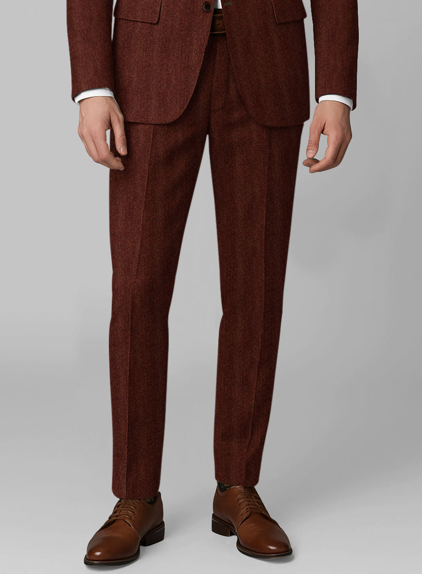 Italian Wide Herringbone Brunette Tweed Suit - StudioSuits