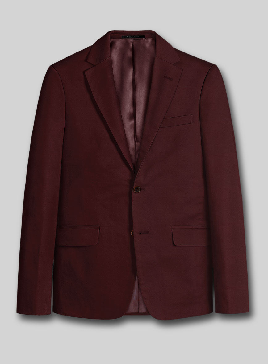 Italian Wine Cotton Stretch Suit - StudioSuits