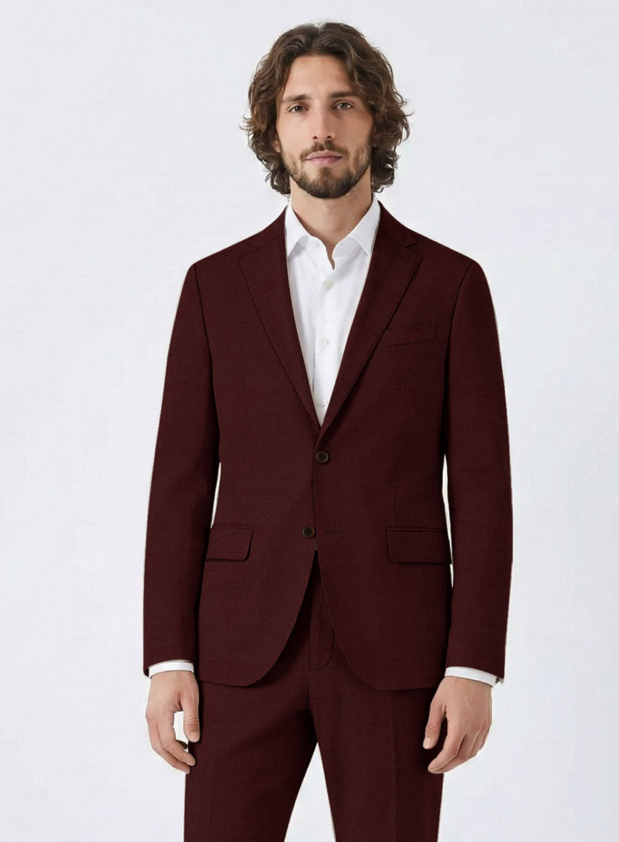 Italian Wine Cotton Stretch Suit - StudioSuits