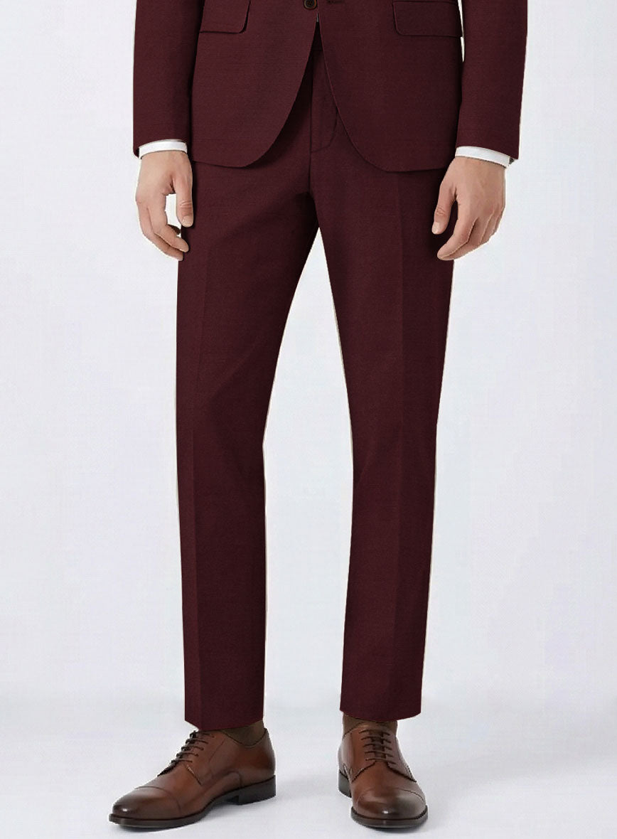 Italian Wine Cotton Stretch Suit - StudioSuits