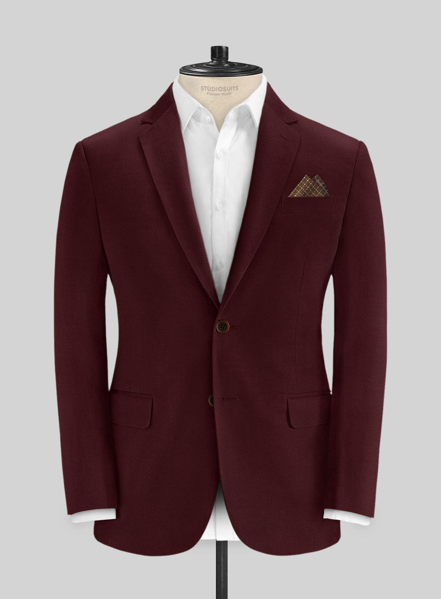 Italian Wine Cotton Stretch Suit - StudioSuits