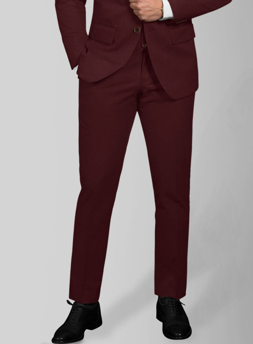 Italian Wine Cotton Stretch Suit - StudioSuits