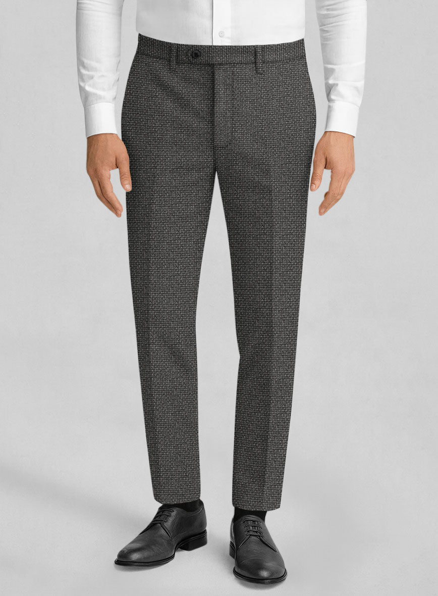 Italian Wool Basket Weave Zanetti Pants - StudioSuits