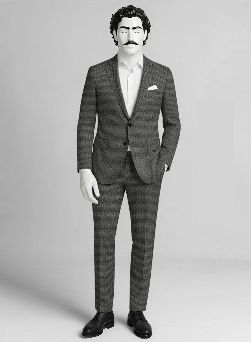Italian Wool Basket Weave Zanetti Suit - StudioSuits
