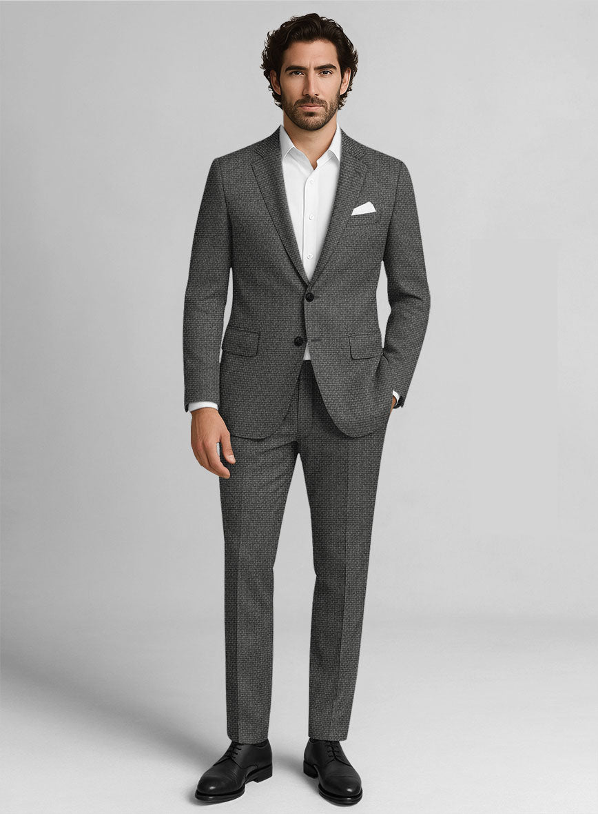 Italian Wool Basket Weave Zanetti Suit - StudioSuits