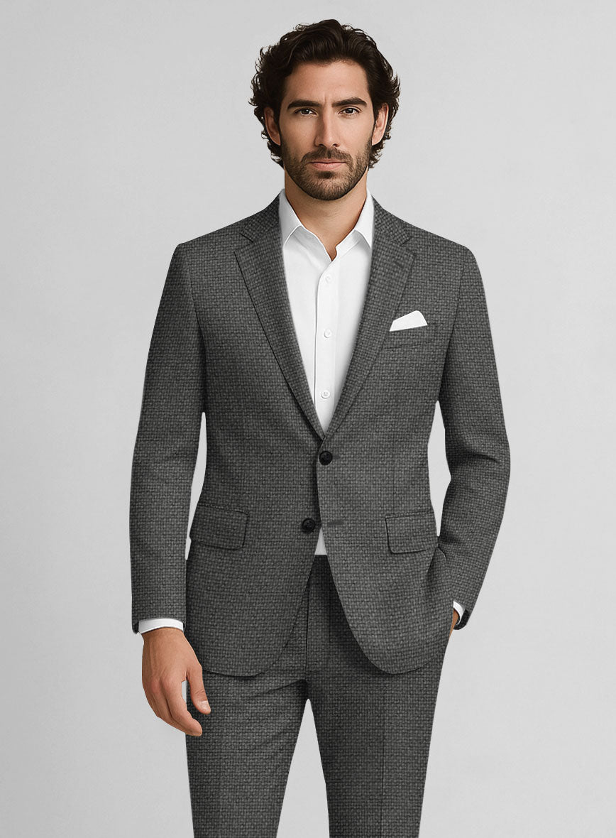 Italian Wool Basket Weave Zanetti Suit - StudioSuits