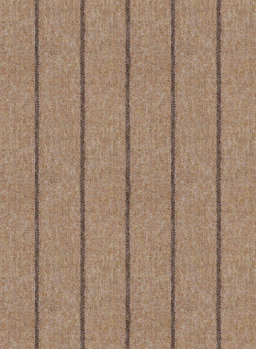 Italian Wool Cashmere Brown Stripe Jacket - StudioSuits