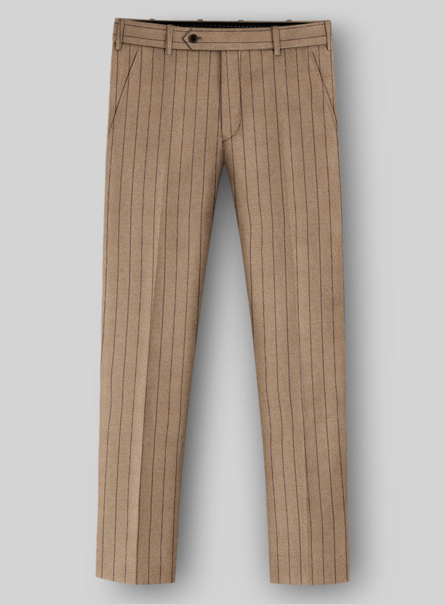 Italian Wool Cashmere Brown Stripe Suit - StudioSuits