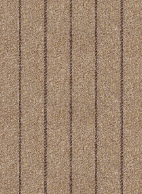 Italian Wool Cashmere Brown Stripe Jacket - StudioSuits