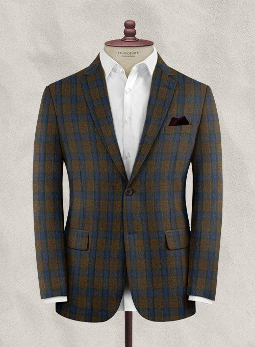 Italian Wool Cashmere Orsoto Checks Jacket - StudioSuits