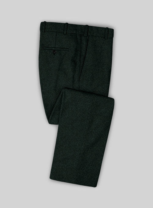 Italian Wool Cashmere Sacramento Green Pants - StudioSuits