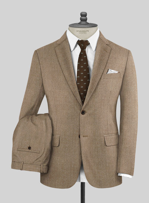 Italian Wool Cashmere Taupe Beige Suit - StudioSuits