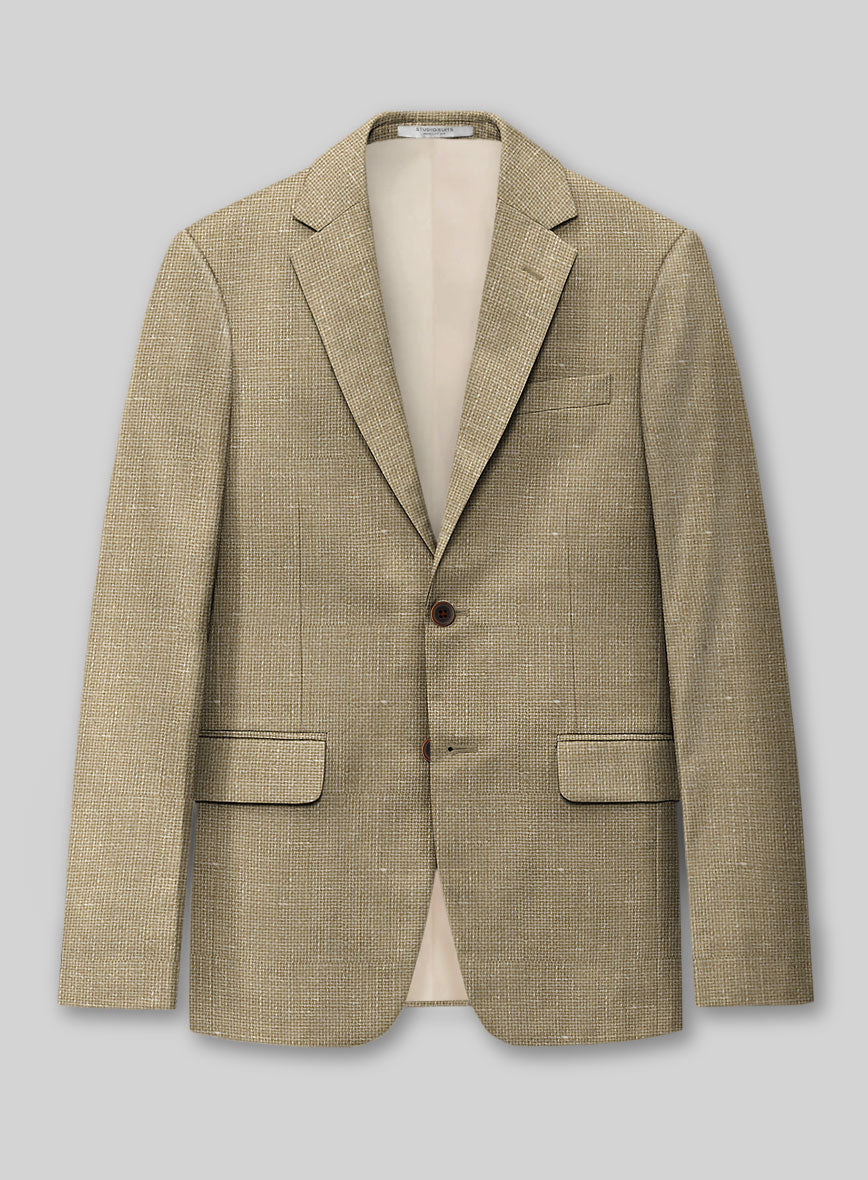 Italian Wool Linen Basket Weave Inol Jacket - StudioSuits