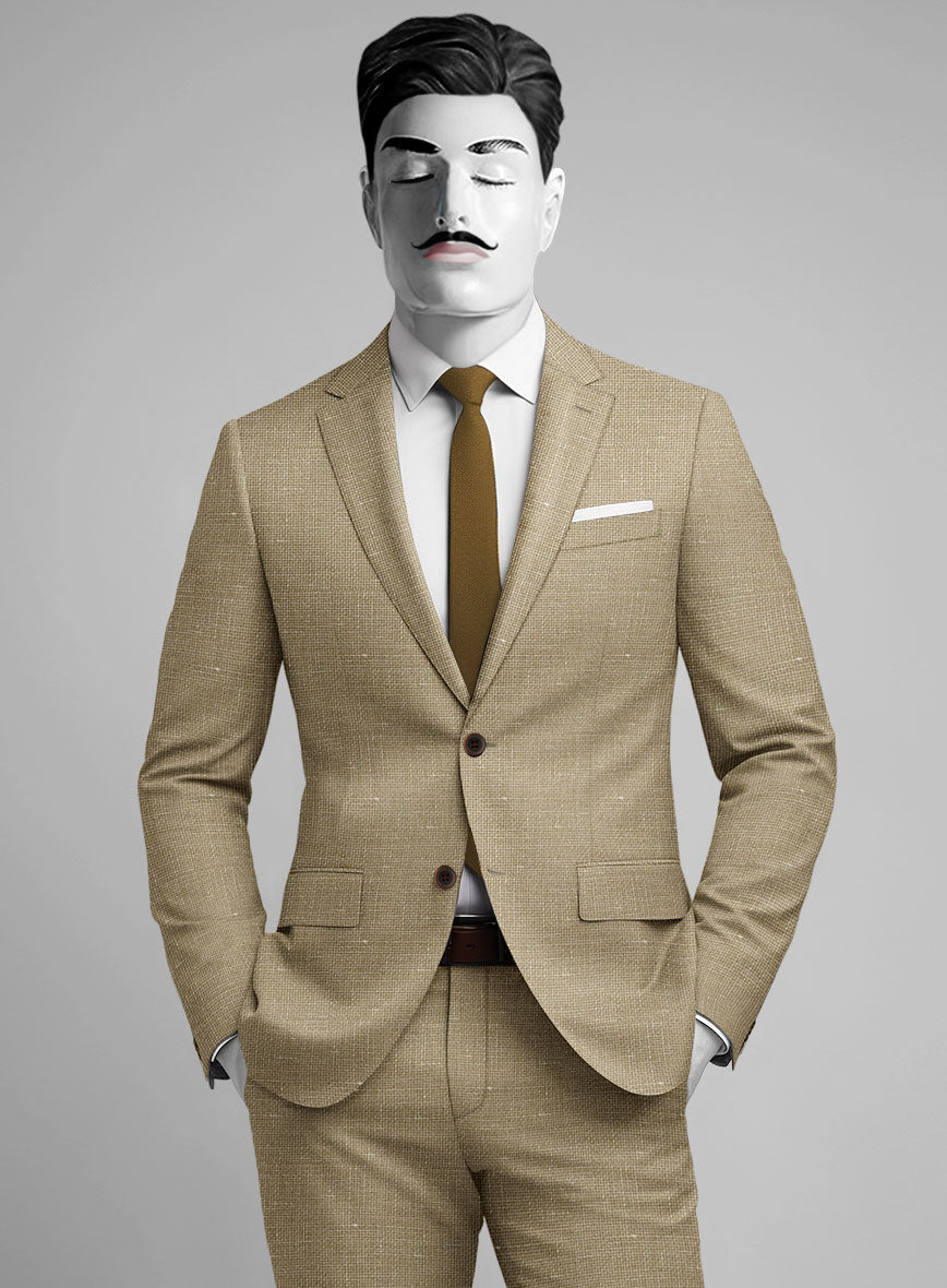 Italian Wool Linen Basket Weave Inol Jacket - StudioSuits
