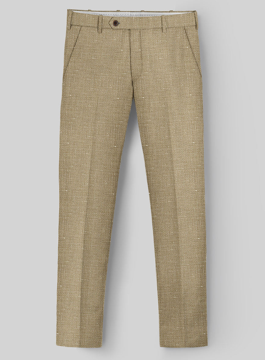 Italian Wool Linen Basket Weave Inol Pants - StudioSuits