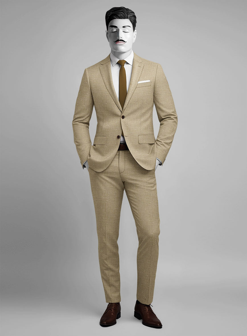 Italian Wool Linen Basket Weave Inol Suit - StudioSuits