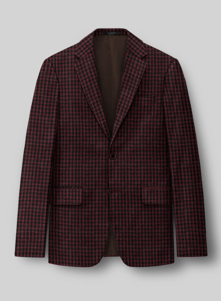 Italian Wool Linen Cashmere Figaro Houndstooth Jacket - StudioSuits