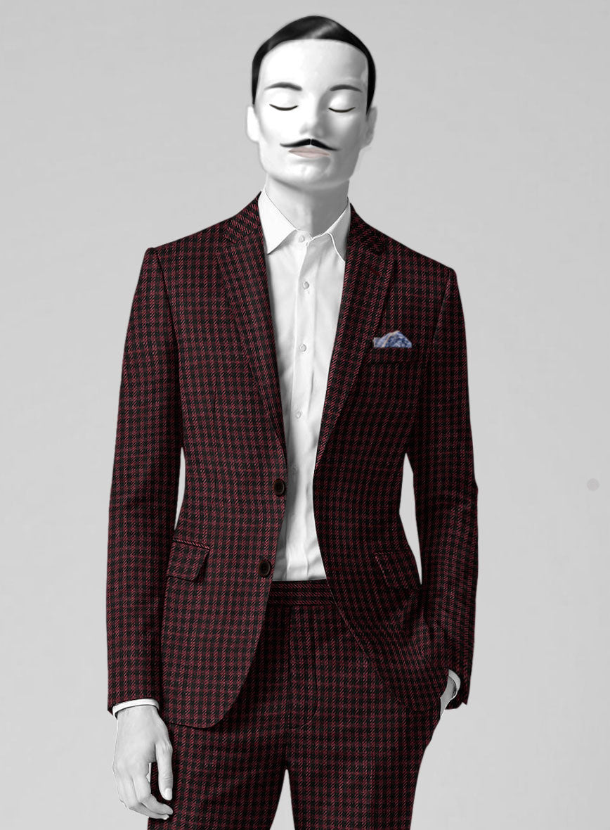 Italian Wool Linen Cashmere Figaro Houndstooth Jacket - StudioSuits