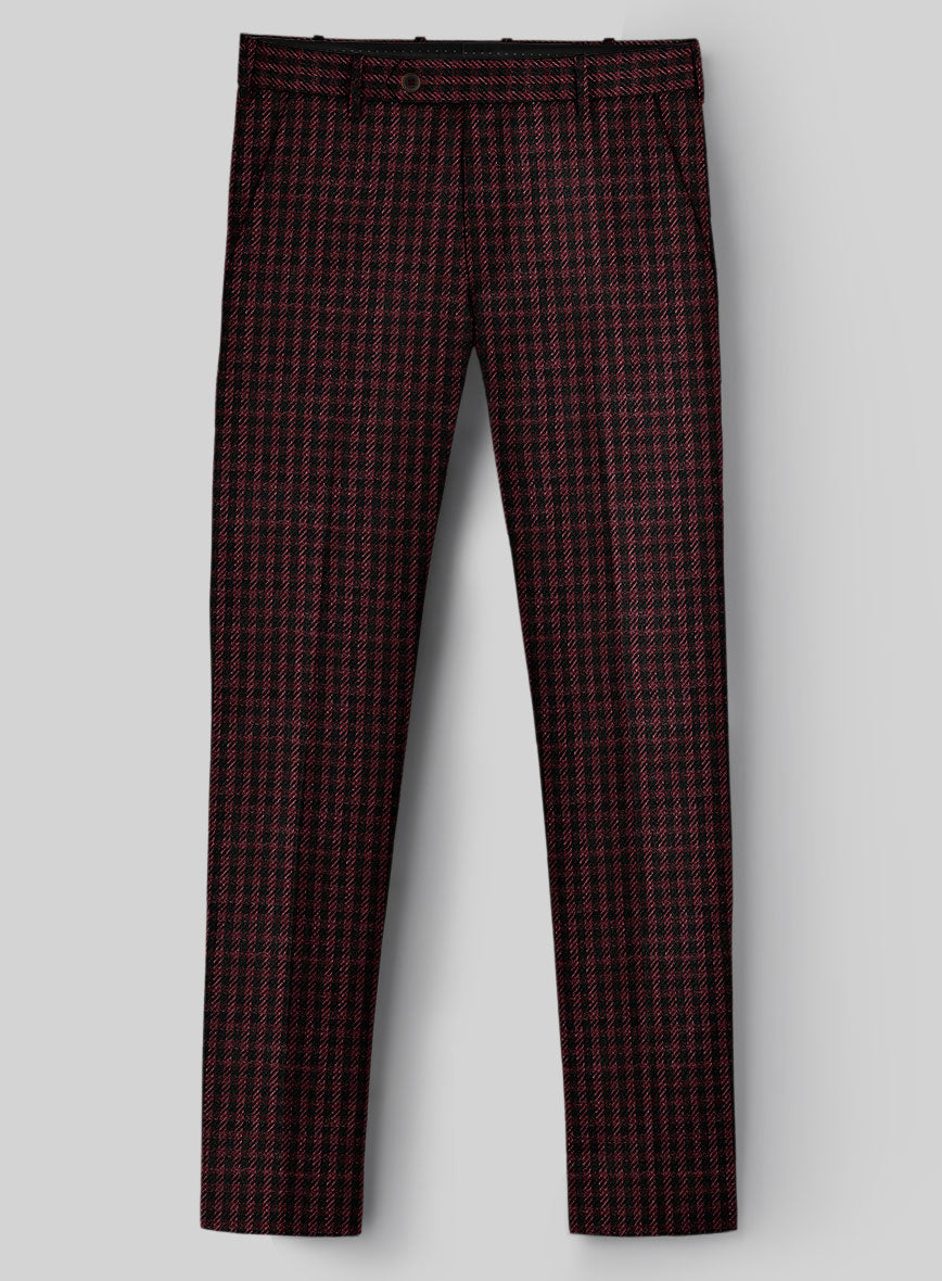 Italian Wool Linen Cashmere Figaro Houndstooth Pants - StudioSuits
