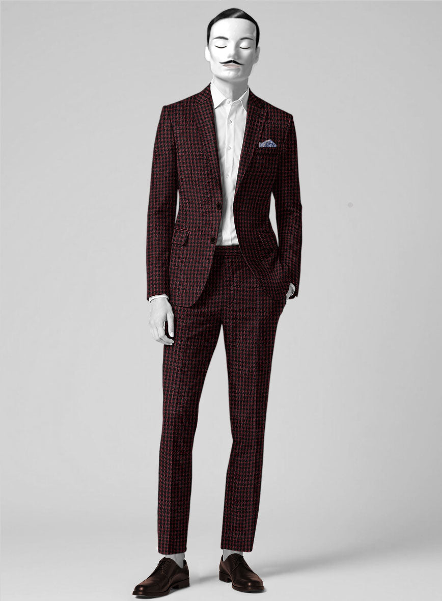 Italian Wool Linen Cashmere Figaro Houndstooth Suit - StudioSuits