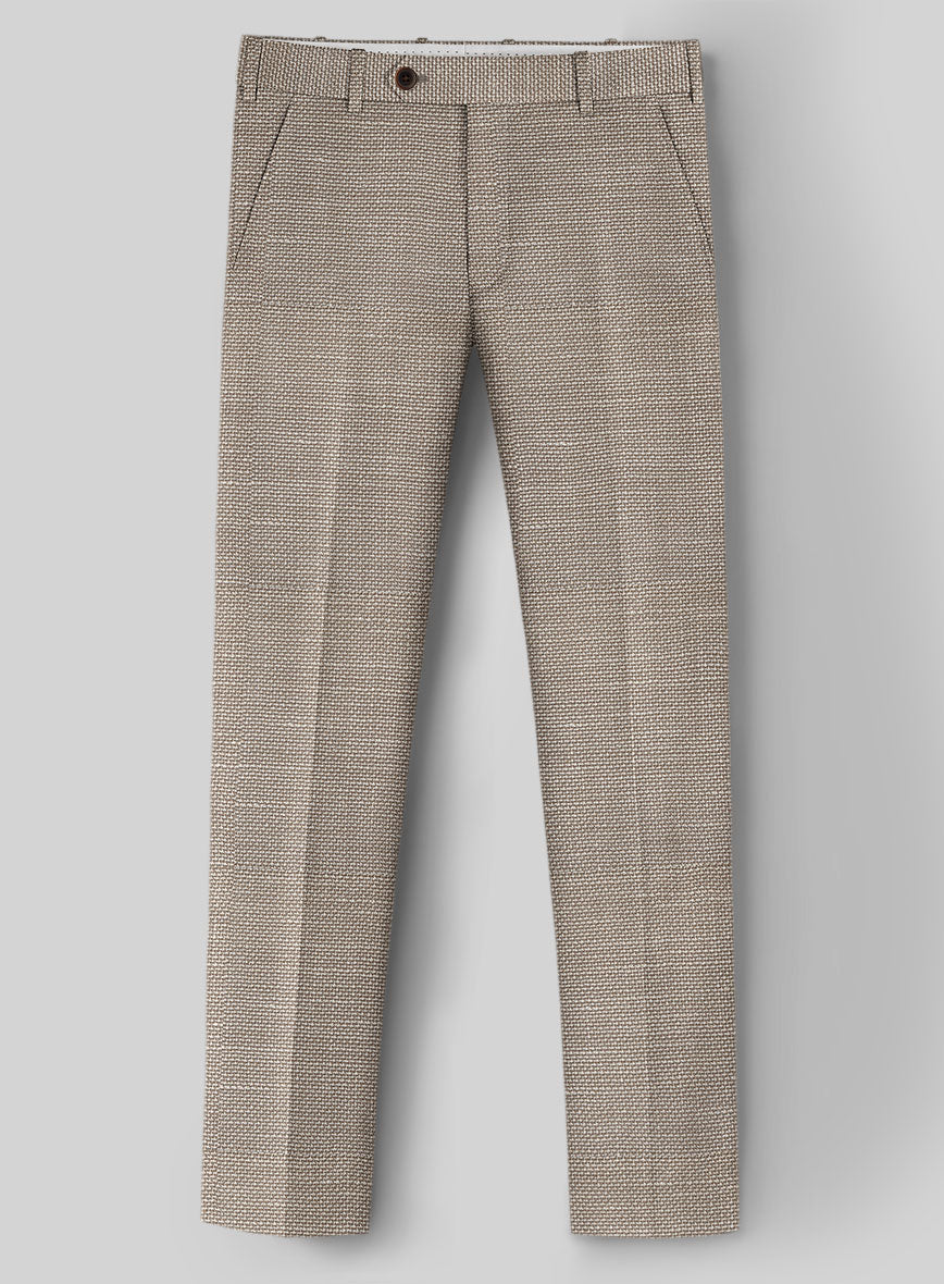 Italian Wool Linen Silk Lycra Erasmo Pants - StudioSuits