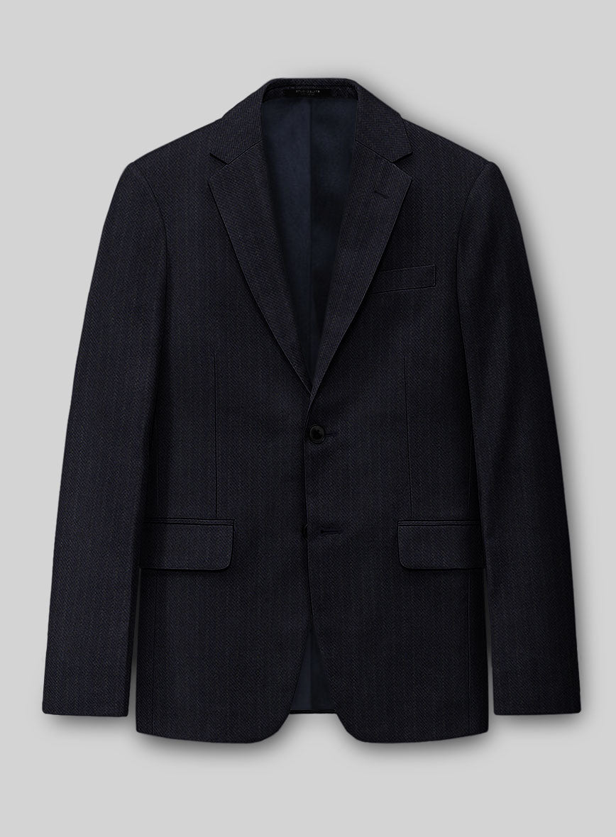 Italian Wool Lycra Basket Weave Lormato Jacket - StudioSuits