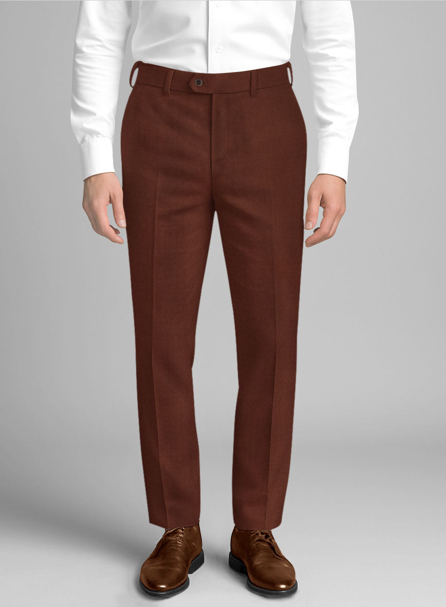 Italian Wool Marrone Pants - StudioSuits