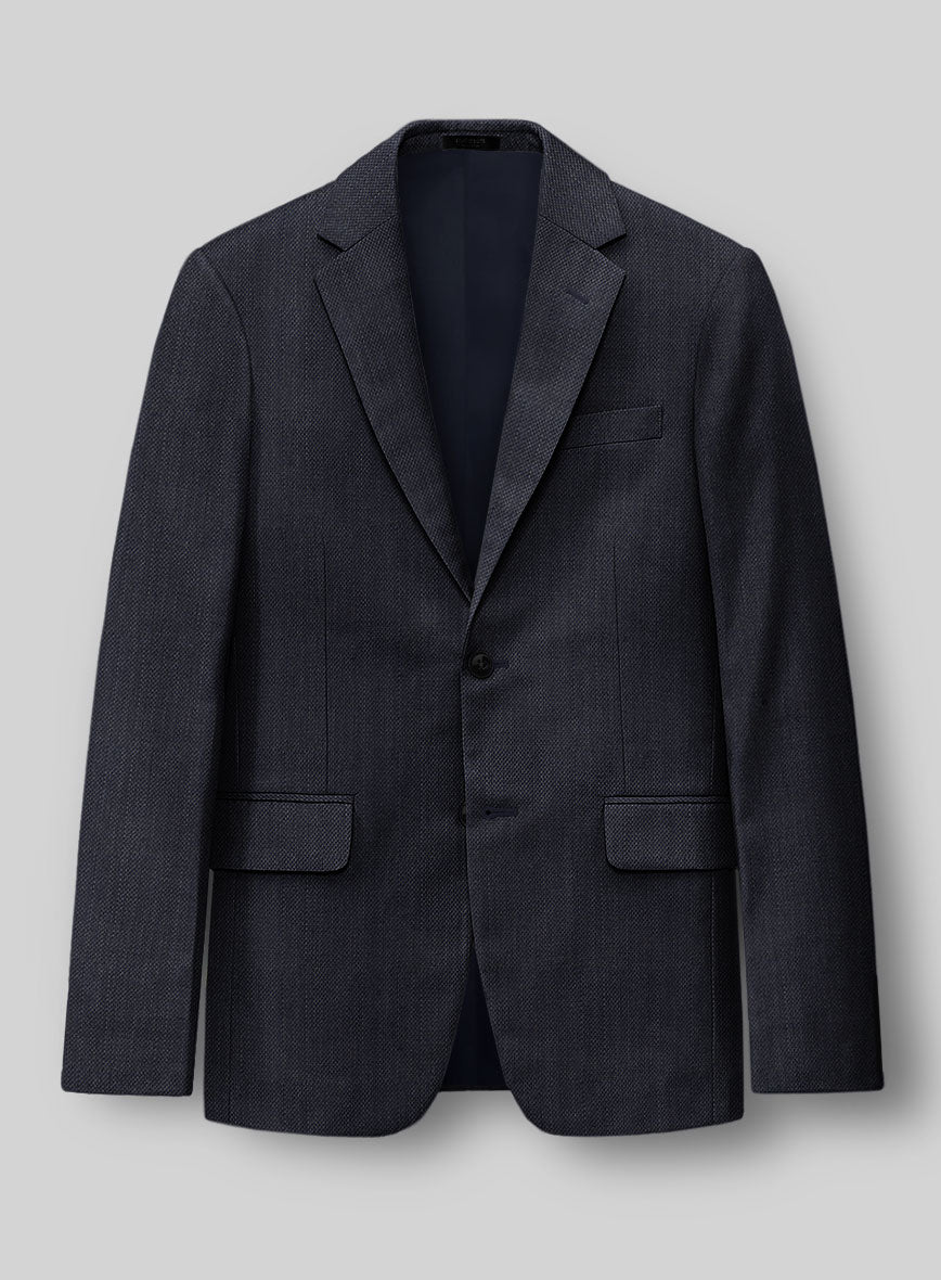 Italian Wool Silk Basket Weave Ardent Jacket - StudioSuits