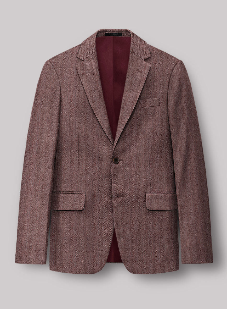 Italian Wool Silk Morwyn Herringbone Jacket - StudioSuits