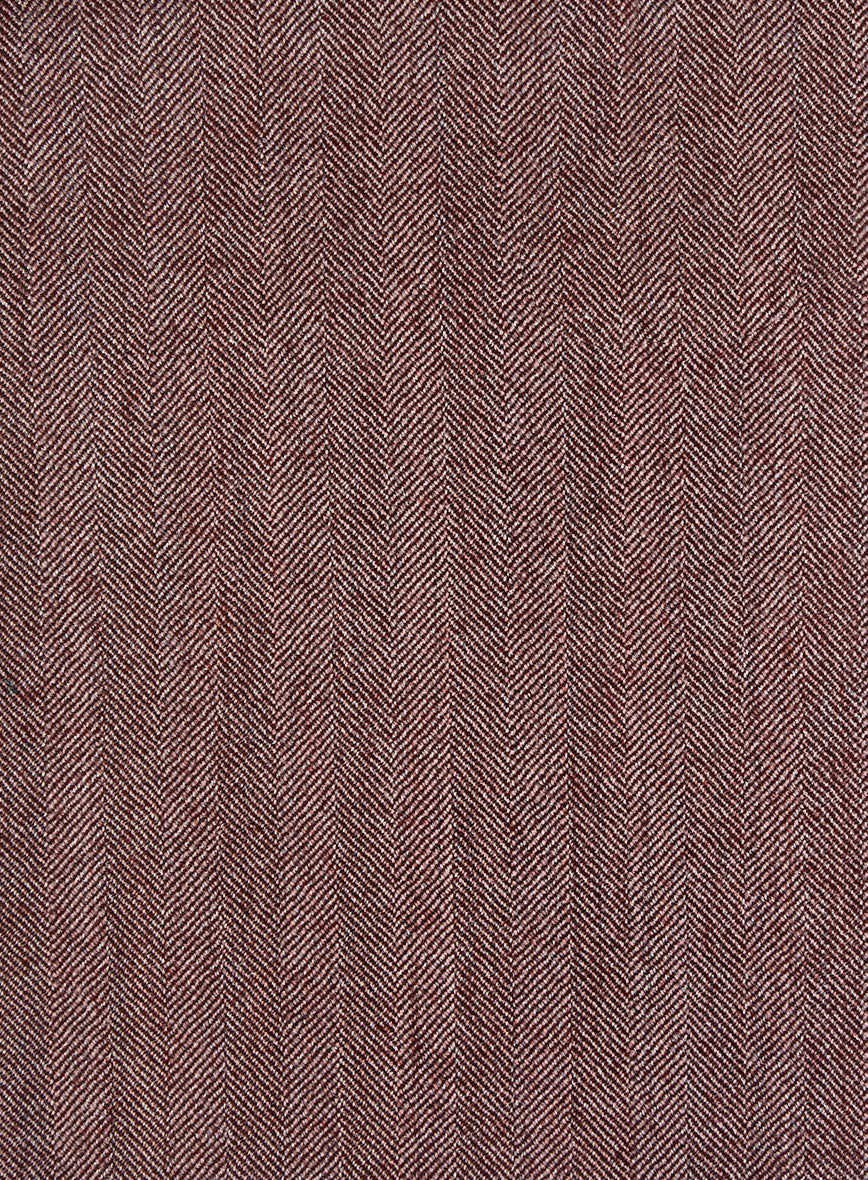 Italian Wool Silk Morwyn Herringbone Pants - StudioSuits