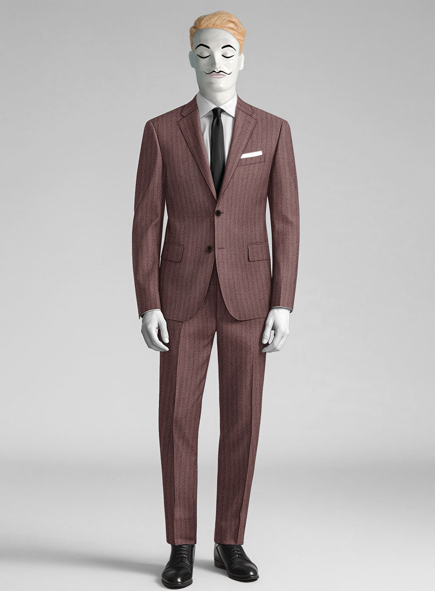 Italian Wool Silk Morwyn Herringbone Suit - StudioSuits