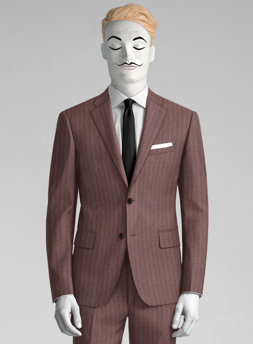 Italian Wool Silk Morwyn Herringbone Suit - StudioSuits