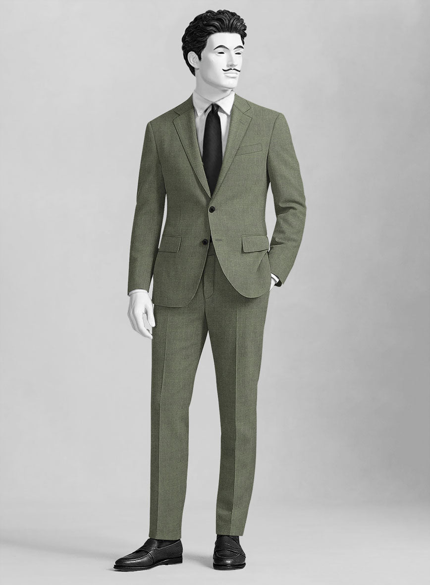 Italian Wool Silk Oliveno Suit - StudioSuits