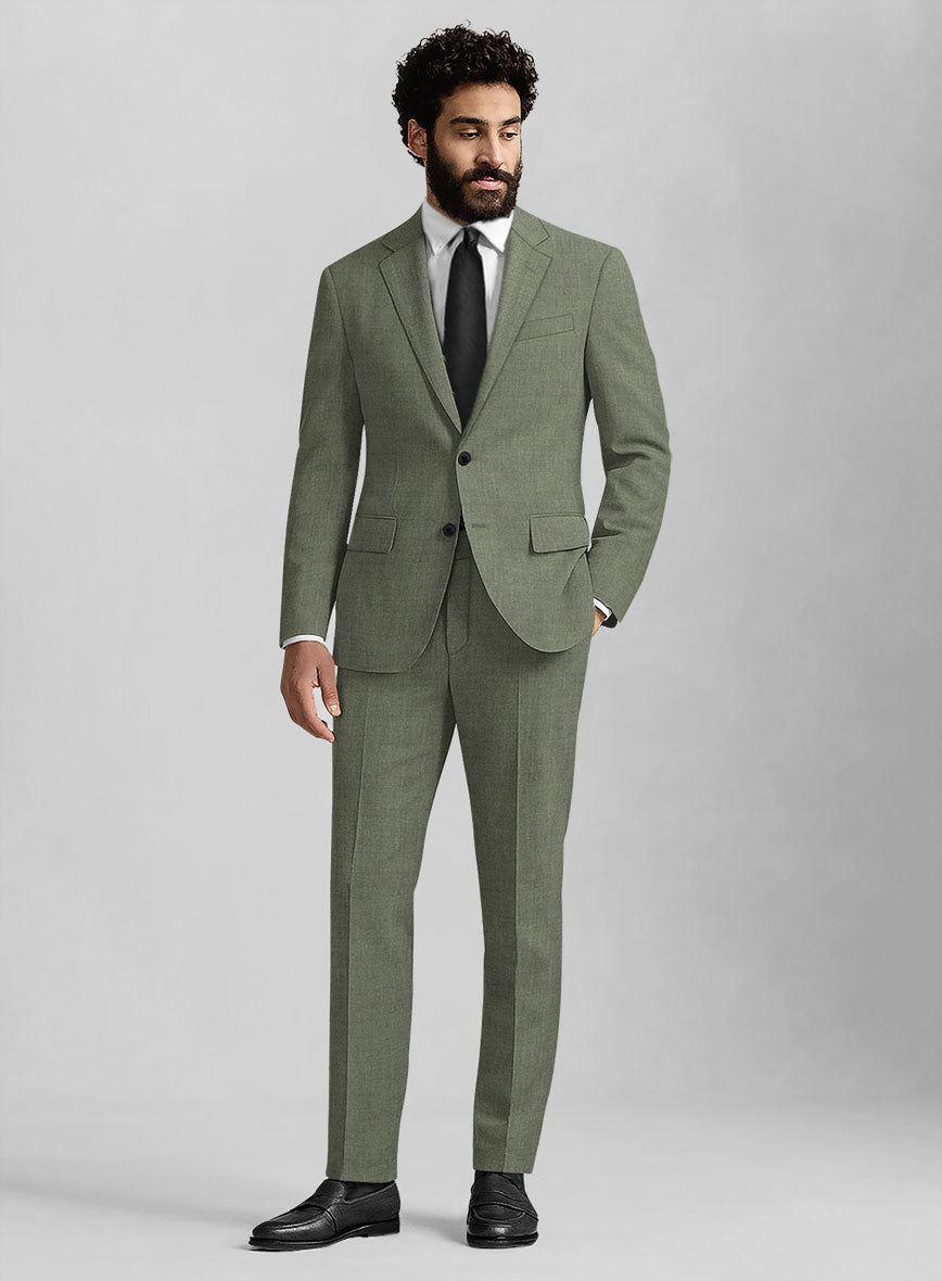 Italian Wool Silk Oliveno Suit - StudioSuits