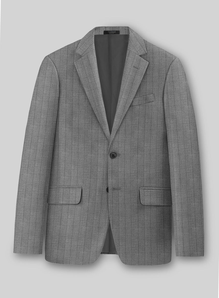 Italian Wool Slate Band Jacket - StudioSuits