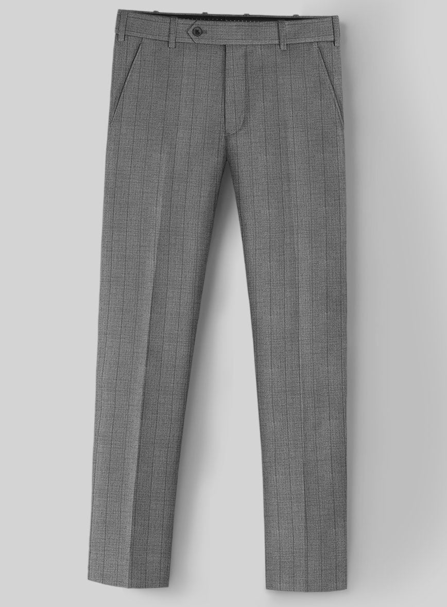 Italian Wool Slate Band Pants - StudioSuits