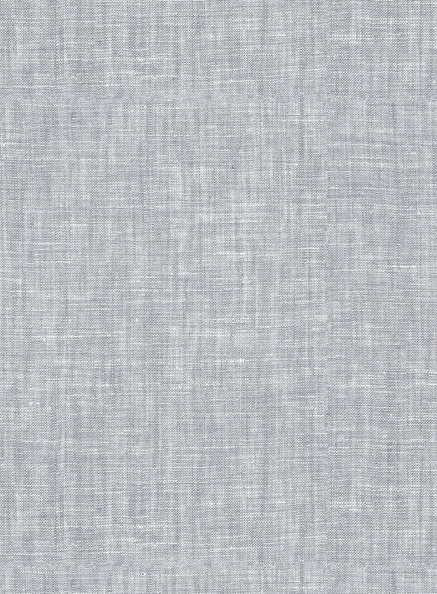 Italian Zod Light Gray Linen Highland Trousers - StudioSuits