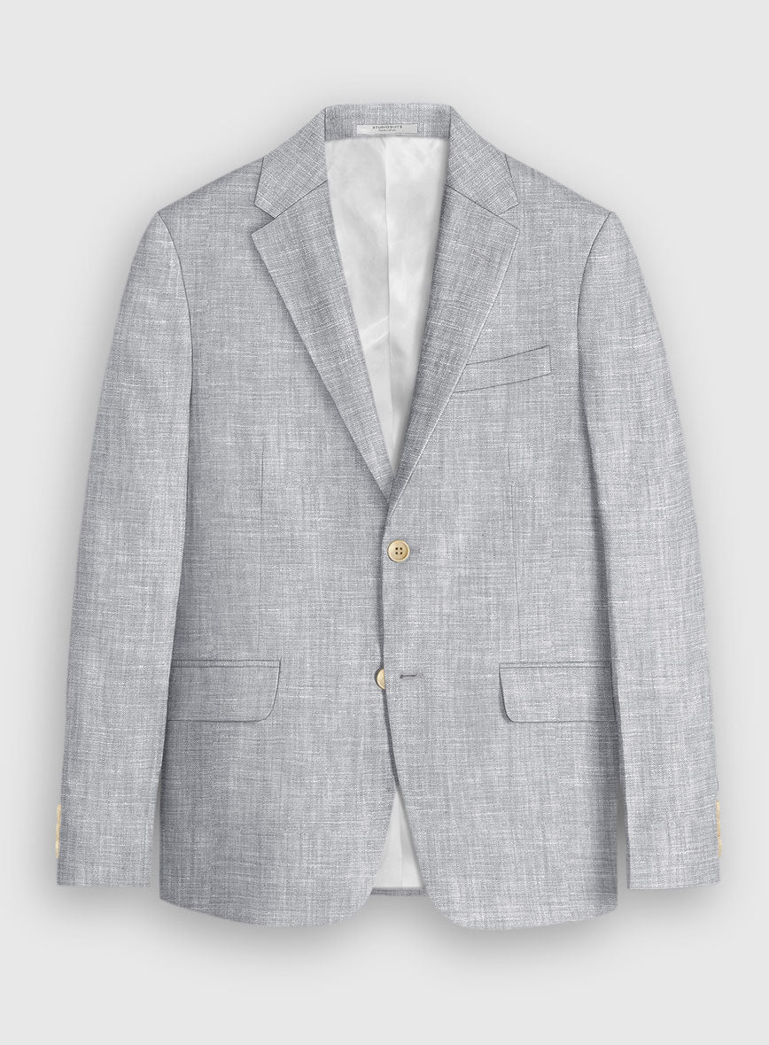 Italian Zod Light Gray Linen Jacket StudioSuits Italian Zod Light Gray Linen Jacket StudioSuits