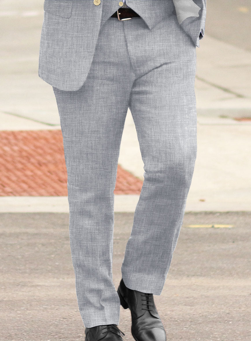 Italian Zod Light Gray Linen Pants – StudioSuits